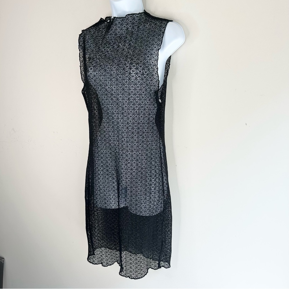 KEEPSAKE Womens Beach Cover Up Knit Mini Dress Black Medium festival boho chic - Picture 12 of 15